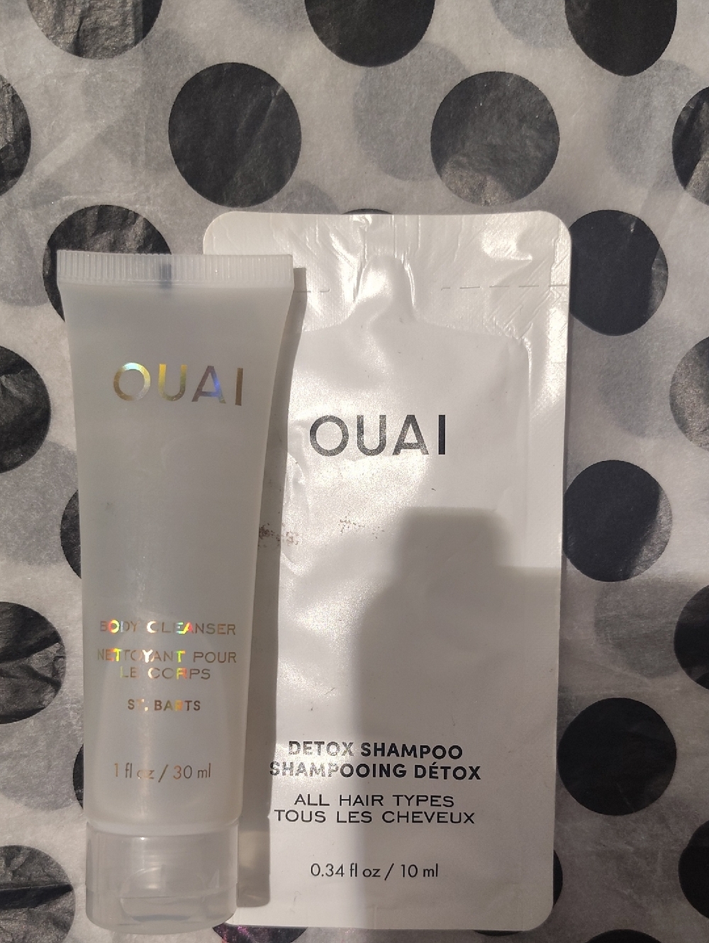 OUAI White +Detox Shampoo & Body Cleanser Duo Sample Size 2 Set